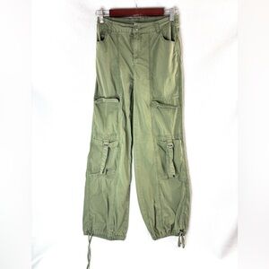 No Boundaries XS Baggy Cargo Jump Olive Green Joggers Pants